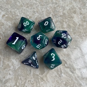 Nouvel ensemble de dés à quatre couleurs, multi-faces, coins arrondis, pour jeux de rôle, DND, PRTG, sept pièces/ensemble - Product Image 2