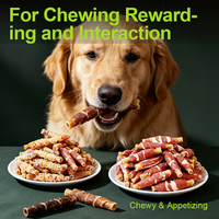 Friandises pour chiens : Bouchées dentaires à base de viande de poulet et de canard, enveloppées de peau naturelle, riches en protéines