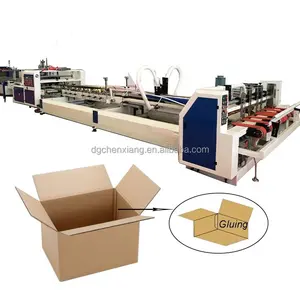 Máquina de colagem de pasta de papelão ondulado automática completa de alta velocidade Máquina de colagem dobrável de papelão