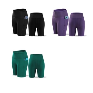 Mezza calzamaglia con Logo personalizzato da donna con tasche a compressione pantaloncini da corsa maratona per Leggings da palestra Fitness per allenamento estivo - Product Image 6