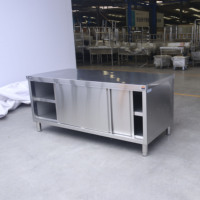 Table en acier inoxydable, table en inox, cuisine commerciale, armoire de cuisine en acier inoxydable