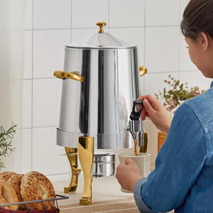 Commercial 13L Gold Plated Beverage Urn, Stainless Steel Hot Drink <b>Server</b> for Coffee Tea Juice <b>Buffet</b> Catering - Product Image 1