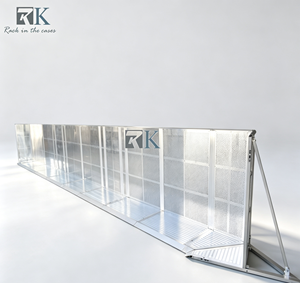 Barrière de contrôle de foule en aluminium à montage rapide, clôture métallique anti-collision pour concert, barricade stable argentée pour événements - Product Image 1