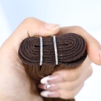 Vente en gros d’usine: mèches de cheveux humains tissées à la machine, brunes et blondes, tissage de cheveux lisses