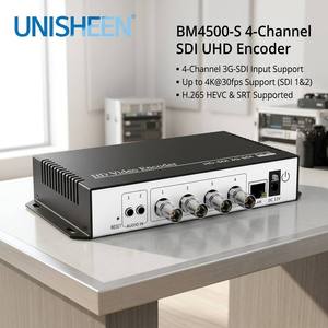 Codificador de Video Unisheen BM4500-<span class=keywords><strong>S</strong></span> H.265 1080P60 de 4 Canales 3G-SDI, Compatible con SRT para YouTube, <span class=keywords><strong>Facebook</strong></span> Live y Transmisiones de Iglesias - Product Image 1