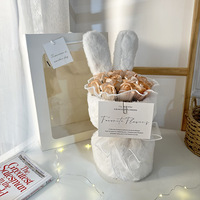 Petit bouquet de fleurs éternelles parfumées à 11 oreilles de lapin, rose en peluche mignonne tenant une fleur, I for YOU AROMA FLOWERS, fête des enseignants