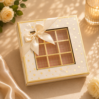Emballage cadeau en carton rigide personnalisé de forme spéciale, chocolat haut de gamme, papier doré, ondulé, carré, rectangulaire, en forme de cœur