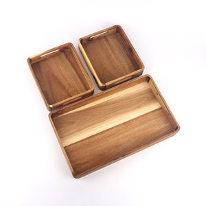 Bandeja de servicio de madera de acacia duradera para decoración del hogar, plato rectangular para servir aperitivos, bandeja de cama, accesorio de mesa de café - Product Image 3