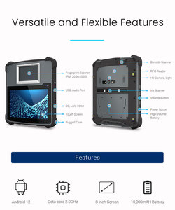 Tableta Móvil con Doble Lector de Iris y 10 Lector de Dedos, Captura Facial y Lector de Tarjetas para Centro de Recopilación de Datos de Identificación Nacional - Product Image 6