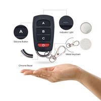 Control Remoto Universal para Puerta de Seguridad 433MHz, Control Remoto para Auto con Código de Aprendizaje, Receptor Transmisor Inalámbrico de 4 Canales 12VDC