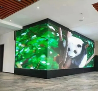 Écran d'affichage LED fixe d'intérieur 3D P3.076 Colonne carrée à angle droit Épissage sans couture Mur vidéo LED