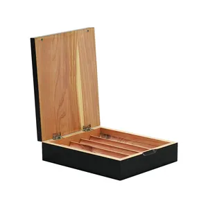 Kayu Cedar cerutu mewah kotak cerutu Travel Set Tempat Cerutu kulit portabel aksesori kotak kayu kustom kotak rokok