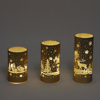 Bon marché, lampe de table en verre multicolore éclairée par une lanterne LED d'intérieur pour Noël