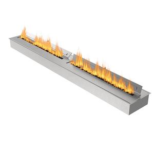 Brûleur de cheminée <span class=keywords><strong>bio</strong></span>éthanol moderne en acier de 1500 mm (5 pieds) et 18 litres pour hôtel, à insertion, éco-flamme - Product Image 1
