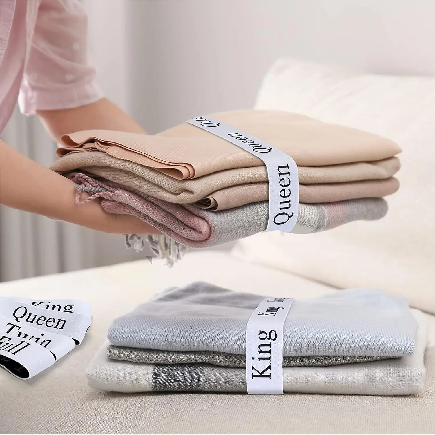 4pcs Folha Keeper, Folha Cama Organizador Bandas Elástico Folha de Cama Bandas de Cama para Roupa Closet Roupeiro Lavanderia Organizati