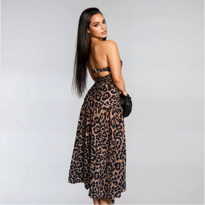 Fierce Leopard Print Tube <span class=keywords><strong>Top</strong></span> Sin tirantes Vestidos largos Maxi - Product Image 3