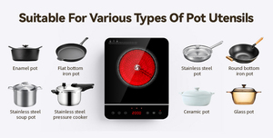 Estufa eléctrica de 2200W, placa caliente infrarroja, quemador Digital multifunción, <span class=keywords><strong>cocina</strong></span> de <span class=keywords><strong>inducción</strong></span> de cerámica de vidrio - Product Image 5