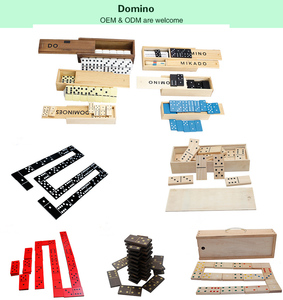 Dominos de luxe Double six Dominos professionnels avec boîte de rangement en bois, carreaux classiques noirs et blancs, acrylique et mélange - Product Image 6