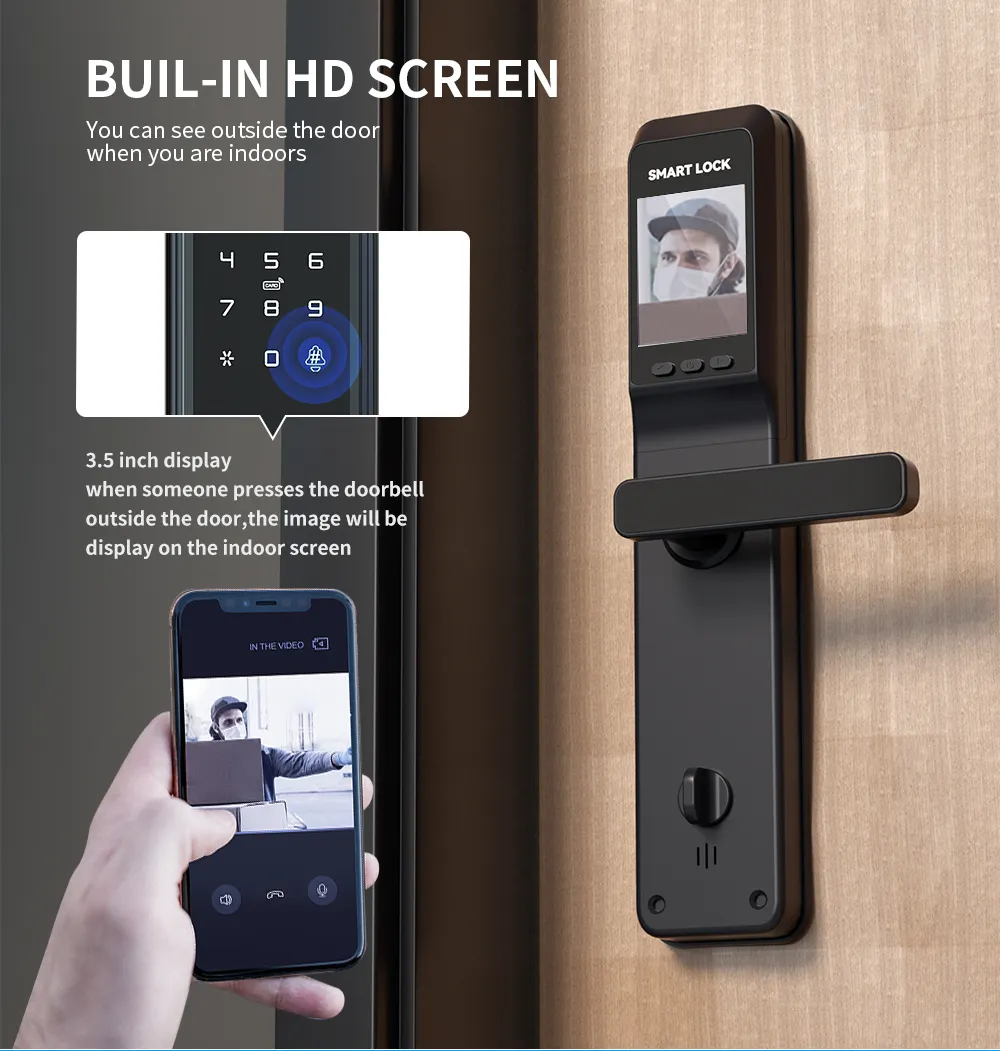 Tuya Wifi Smart Deurslot Door Video Intercom Deurbel Met Draadloze Camera