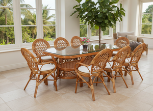 Ensemble de salle à manger JAVA, goût traditionnel, ensemble de salle à manger confortable, table longue, fabriqué en Indonésie pour hôtel, maison, villa, meubles - Product Image 3