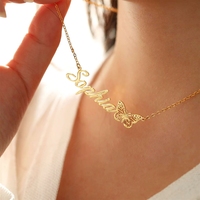 Collar con Colgante de Nombre Personalizado en Acero Inoxidable con Baño de Oro de 18K, Certificado CE, para Regalos de Fiesta para Mujeres