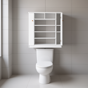 Mueble de Baño con Almacenamiento, 60x70cm, 4 Niveles, Estantes Ajustables, Diseño Minimalista, Plástico Blanco, Montaje en Pared - Product Image 2