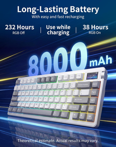 Meilleure Vente <span class=keywords><strong>Clavier</strong></span> Mécanique <span class=keywords><strong>Sans</strong></span> <span class=keywords><strong>Fil</strong></span> AULA NOVA75 Batterie 8000mAh Écran Intelligent TFT 75% Gasket Mount Tri-Mode RGB Hot Swappable - Product Image 6