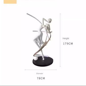 JACKSUN Dance Girl Art Figurines Estatua de resina moderna Decoración Lámpara de pie Blanco 1,8 metros para el vestíbulo del hotel Dec Lighting - Product Image 6
