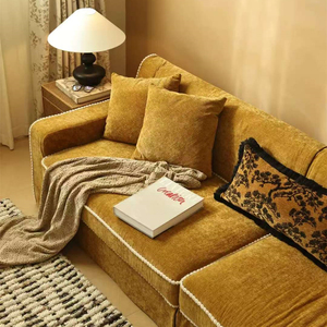 Canapé <span class=keywords><strong>Coco</strong></span> avancé rétro français Chenille jaune Style pastoral français tissu droit Gym centre commercial hôtel Villa hôpital parc scolaire - Product Image 5