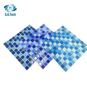 Chine eau couronne extérieure cristal verre mosaïque carreaux carrés en vert blanc bleu pour <span class=keywords><strong>piscine</strong></span> outils accessoires - Product Image 1
