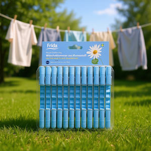 Pinzas de Plástico Frida para Ropa, 24 Piezas, Azules, Duraderas, para Uso en Exteriores - Product Image 3