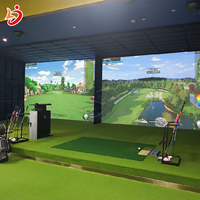 Simulador interactivo de golf para interiores Proyección de pantalla inteligente Deportes y entretenimiento
