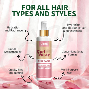 Spray capillaire biologique personnalisé en gros pour <span class=keywords><strong>cheveux</strong></span> bouclés, fixation forte, anti-frisottis, ingrédients à la rose, qualité salon - Product Image 3