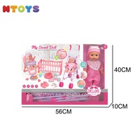 Poussette de jeu 3-en-1 en plastique Belinda avec accessoires, poupée bébé unisexe de 14 pouces en vinyle qui boit et fait pipi, 12 sons