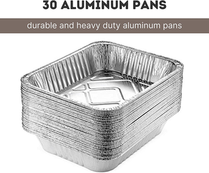 Barquettes en <span class=keywords><strong>aluminium</strong></span> jetables robustes 9x13 pouces, lot de 25 ou 30, pour cuisson et service de buffet - Product Image 4