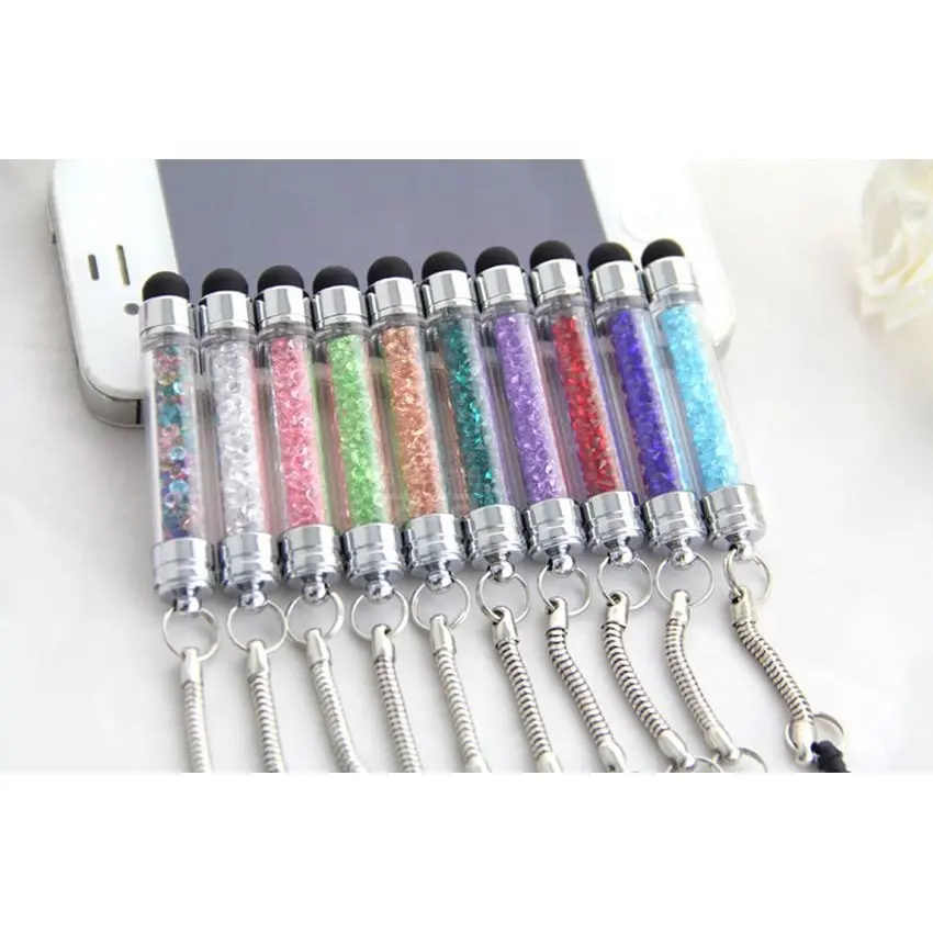 2 in 1 Diamond Crystal Stylus Touch Screen Pen Stylus Phone 3.5mm Anti Dust Plug For iPhone Xiaomi Samsung Tablet