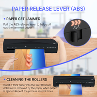 Plastifieuse automatique portable A4 A5 A6 à chauffe rapide, machine à plastifier le papier à chaud et à froid