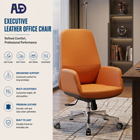 Chaise de bureau exécutive moderne en cuir, ergonomique, à dossier moyen, pivotante, pour ordinateur, réglable, pour salle de conférence