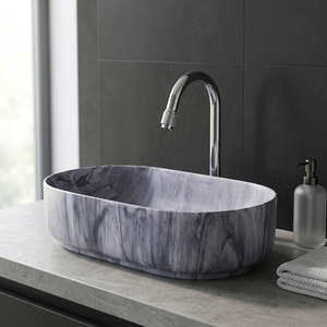 Articles sanitaires indiens en céramique qualité d'exportation fourniture en gros pierre artificielle lavabo de luxe lavabos salle de bain dessus de table - Product Image 6