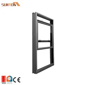 Custom small size upward vertical sliding window exterior black aluminium glass single-hung windows