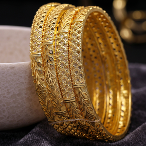 Wholesale Dye Gold Plated Traditional Design <b>Bangles</b> Brass Custom Gold <b>Bangles</b> Fashion <b>Bangles</b> Gold Filled Jewelry Oro Joyeria - Product Image 2