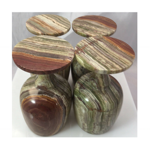 ที่มีคุณภาพที่ดีที่สุดสีน้ำตาลและสีเขียวนิลดื่มแก้วชุด4ชิ้น - Product Image 5