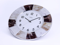 Horloge murale décorative en plastique marbré 3D de luxe moderne, personnalisable avec un MOQ faible, pour la décoration de la maison