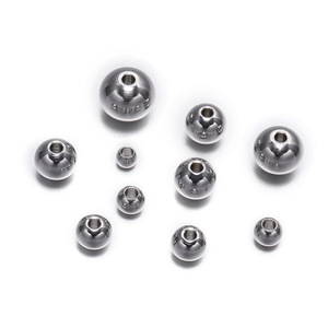 Cuentas Perforadas de Acero Inoxidable de 3 mm y 8 mm, Material para Abalorios en Forma de Perla, Accesorios de Joyería DIY al por Mayor - Product Image 1