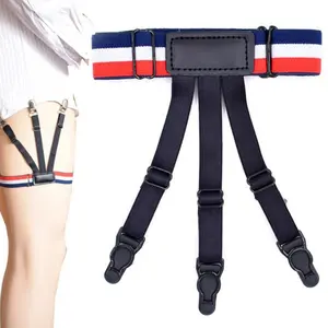 Bán buôn người đàn ông của non-Slip hoist khóa áo sơ mi garter vành đai sọc mô hình Nylon nịt tất