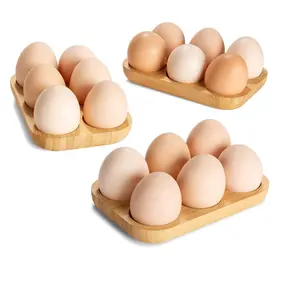 लकड़ी के अंडे रैक, देहाती देश शैली लकड़ी के अंडे ट्रे रसोई रेफ्रिजरेटर या countertop प्रदर्शन या भंडारण के लिए