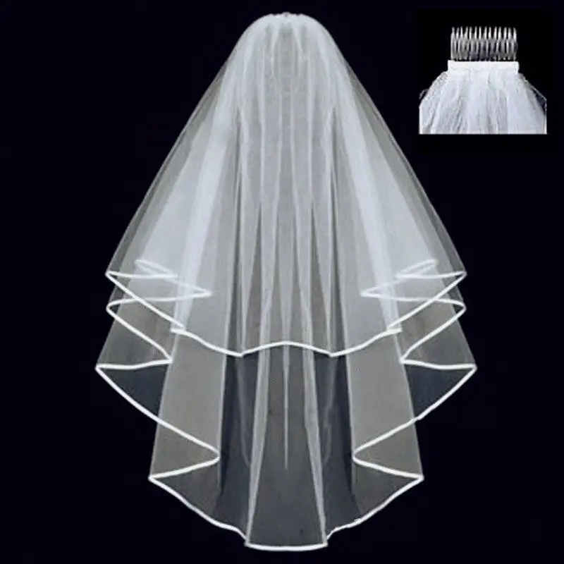 Hot One Layers White Hochwertiger Hochzeits schleier mit Pearl Soft Bride Veil