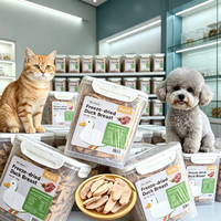 Tranches de viande de canard lyophilisée en gros, coupes larges, riches en protéines, sans céréales, marque FurZo, friandises claires pour chats et chiens