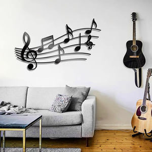 Décorations <span class=keywords><strong>de</strong></span> notes <span class=keywords><strong>de</strong></span> <span class=keywords><strong>musique</strong></span> Offres Spéciales modernes Art mural Décoration <span class=keywords><strong>murale</strong></span> en métal Panneaux muraux noirs - Product Image 2