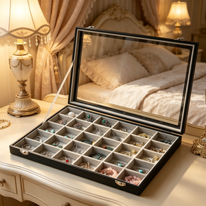 Jewelry Organizer Jewelry Tray Holder Removable Stud <b>Earring</b> Display Box - Product Image 1